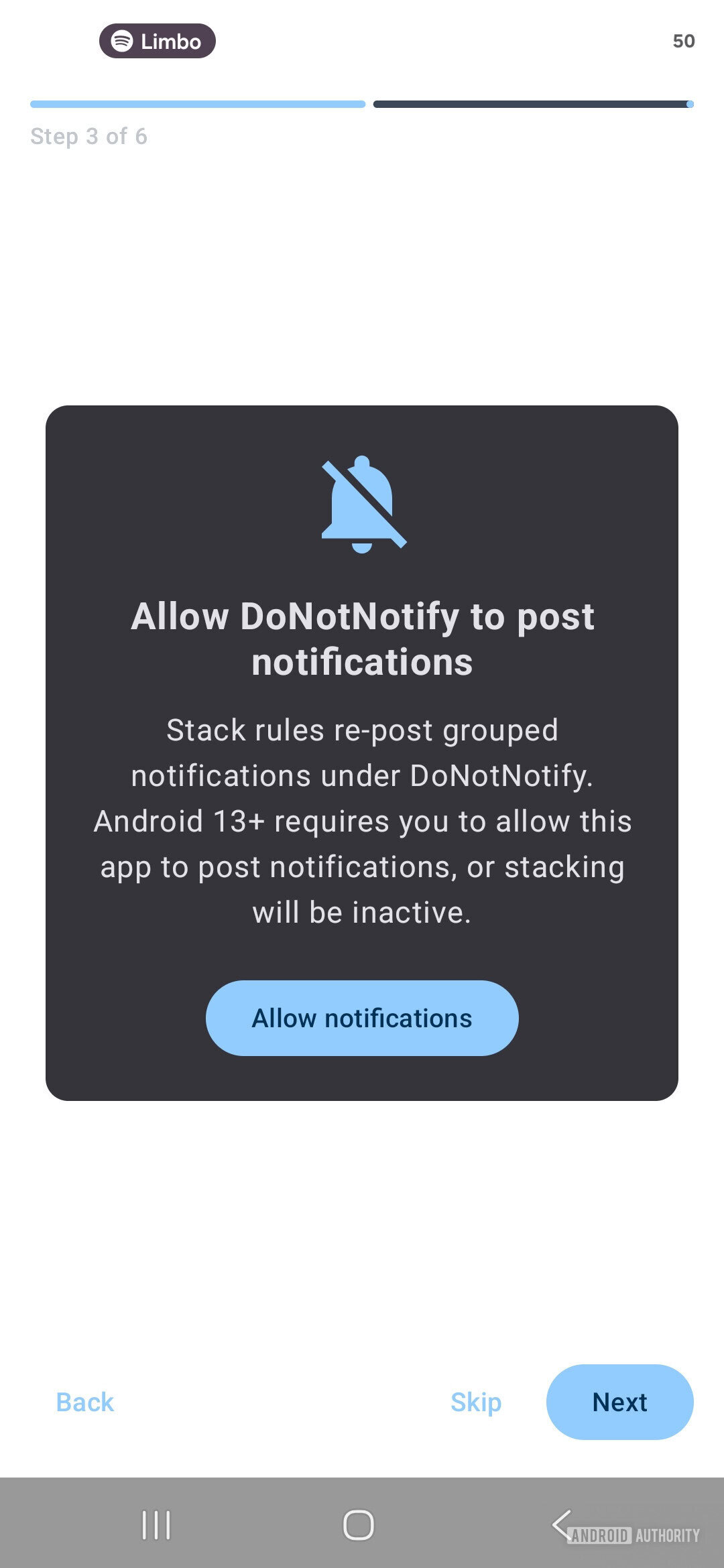 post notifications donotnotify