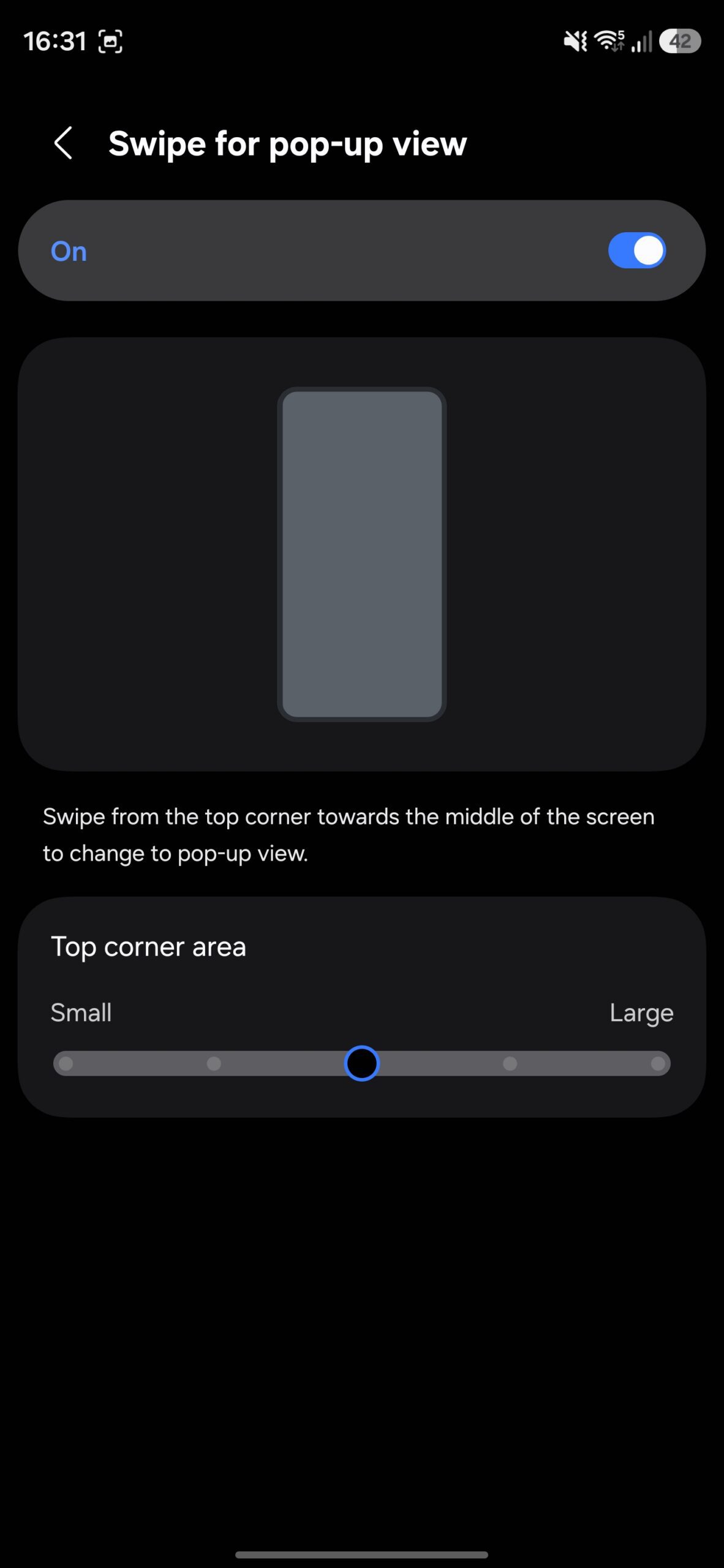 Swipe for pop-up view gesture animation page.