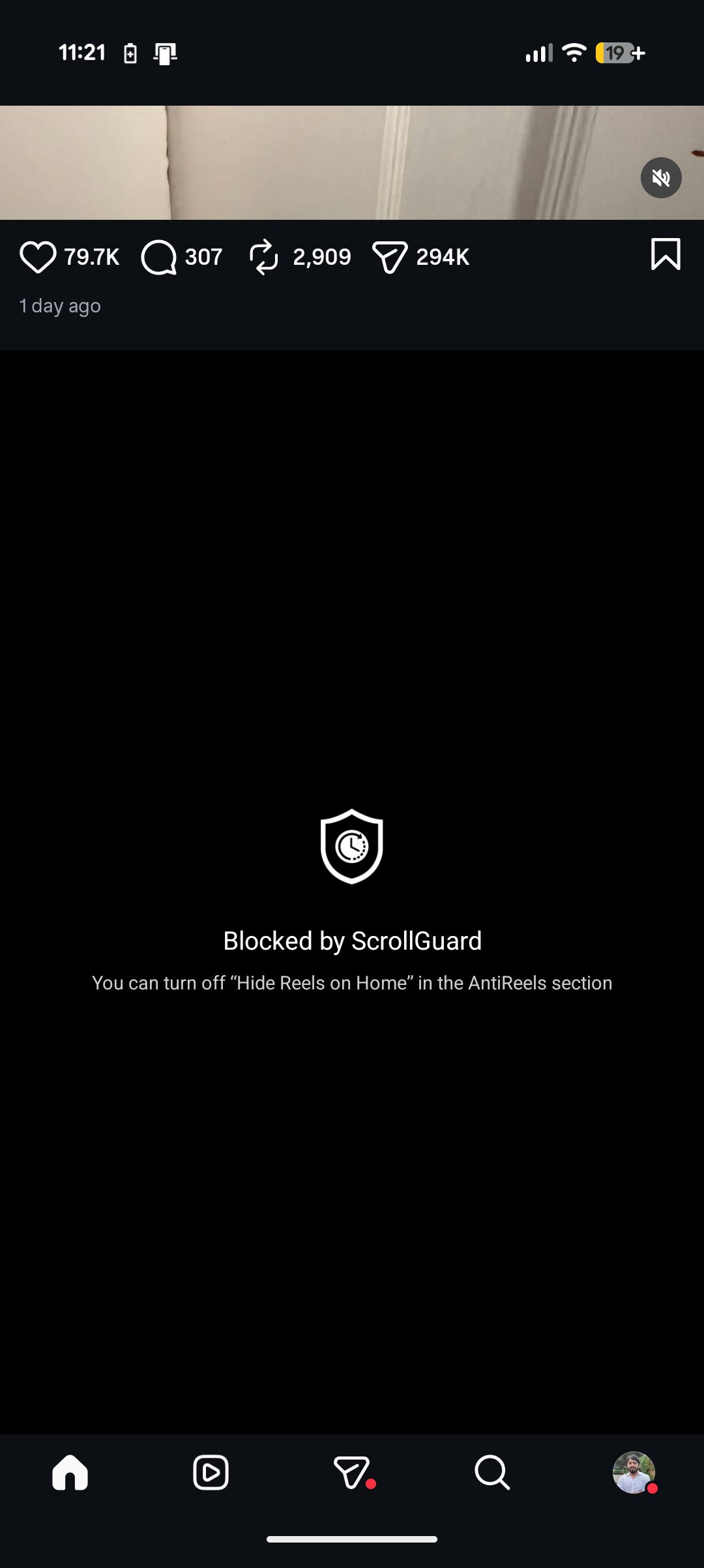 Screenshot of the ScrollGuard app.