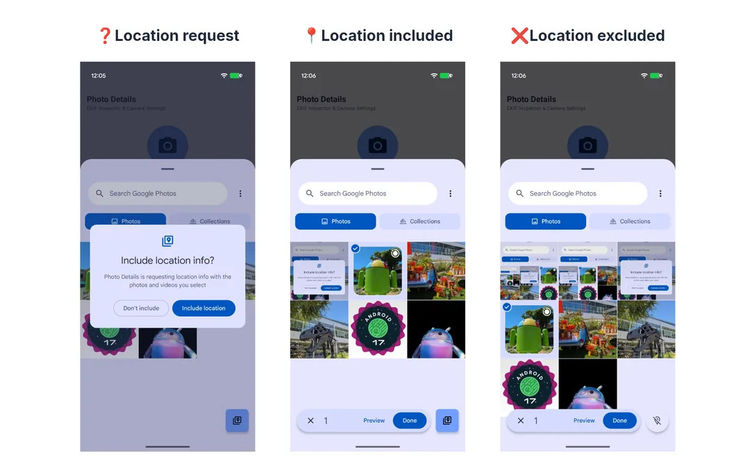 Android Photo Picker new location data API