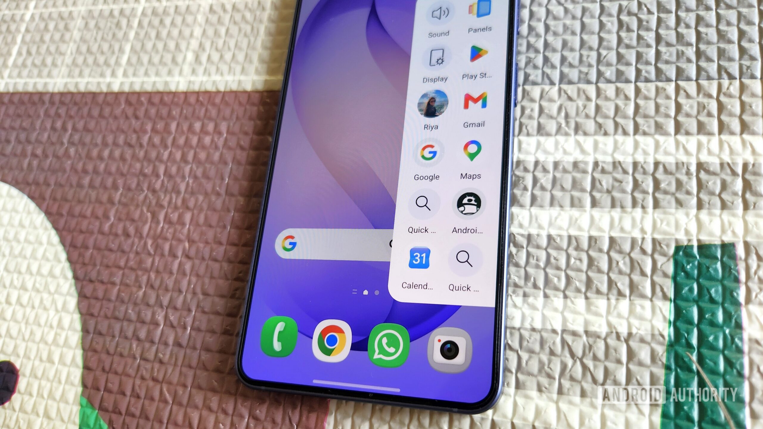 Android phone showing Panels app sidebar Android phone showing Panels app sidebar