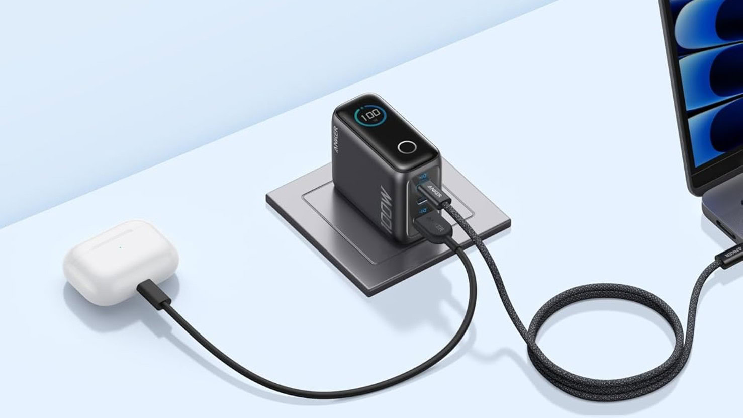 Anker 100W Max charger drops to $49.99 with 3 ports and a smart display