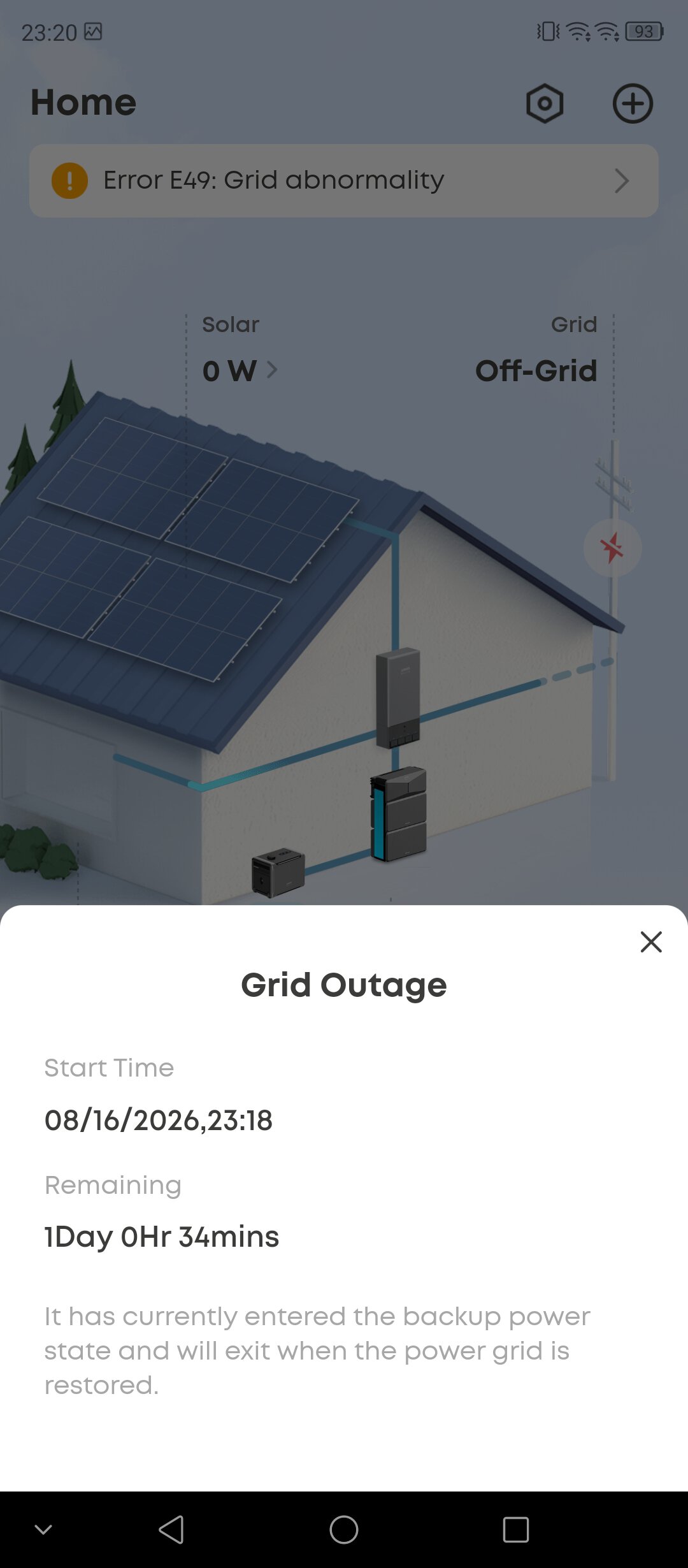 Anker E10 outage state