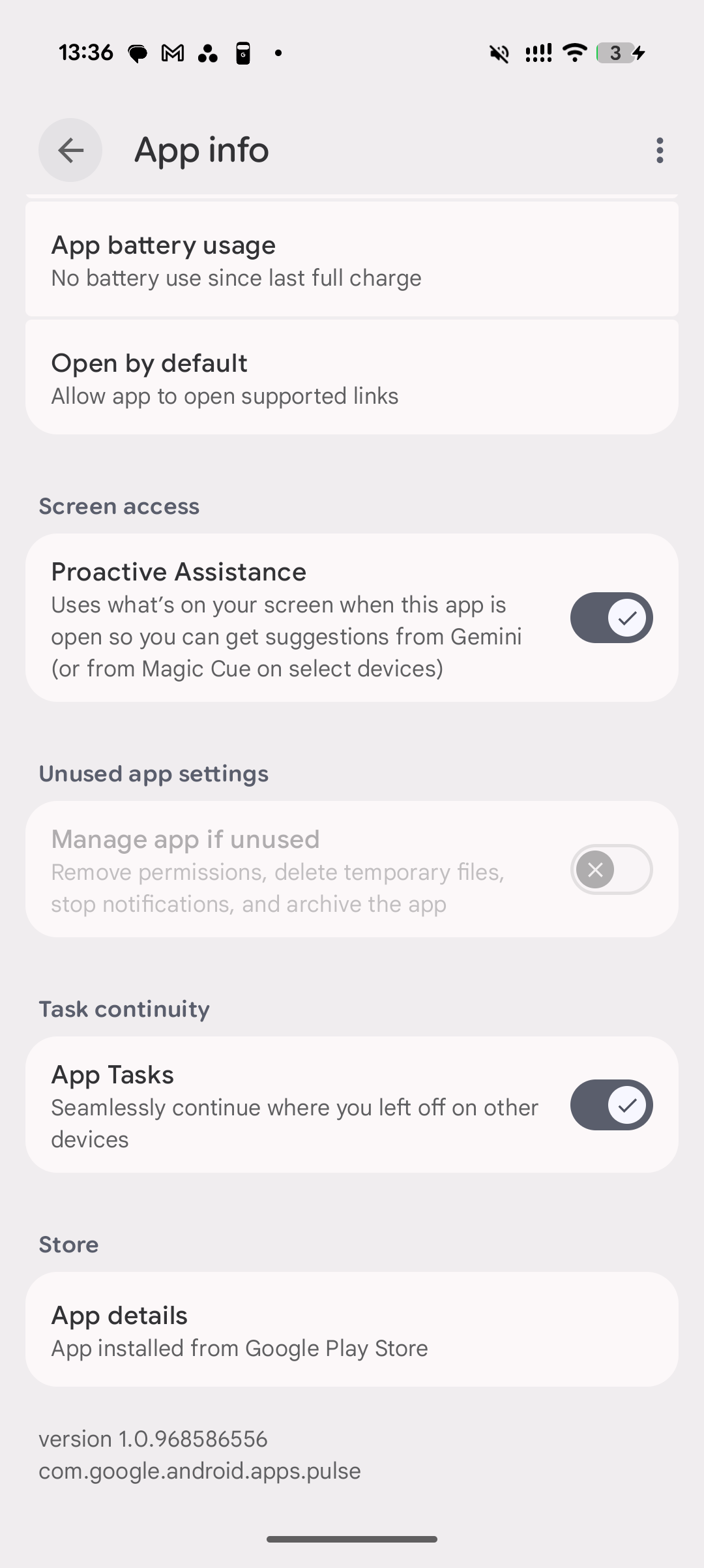 App Info page and description of Android Pulse app