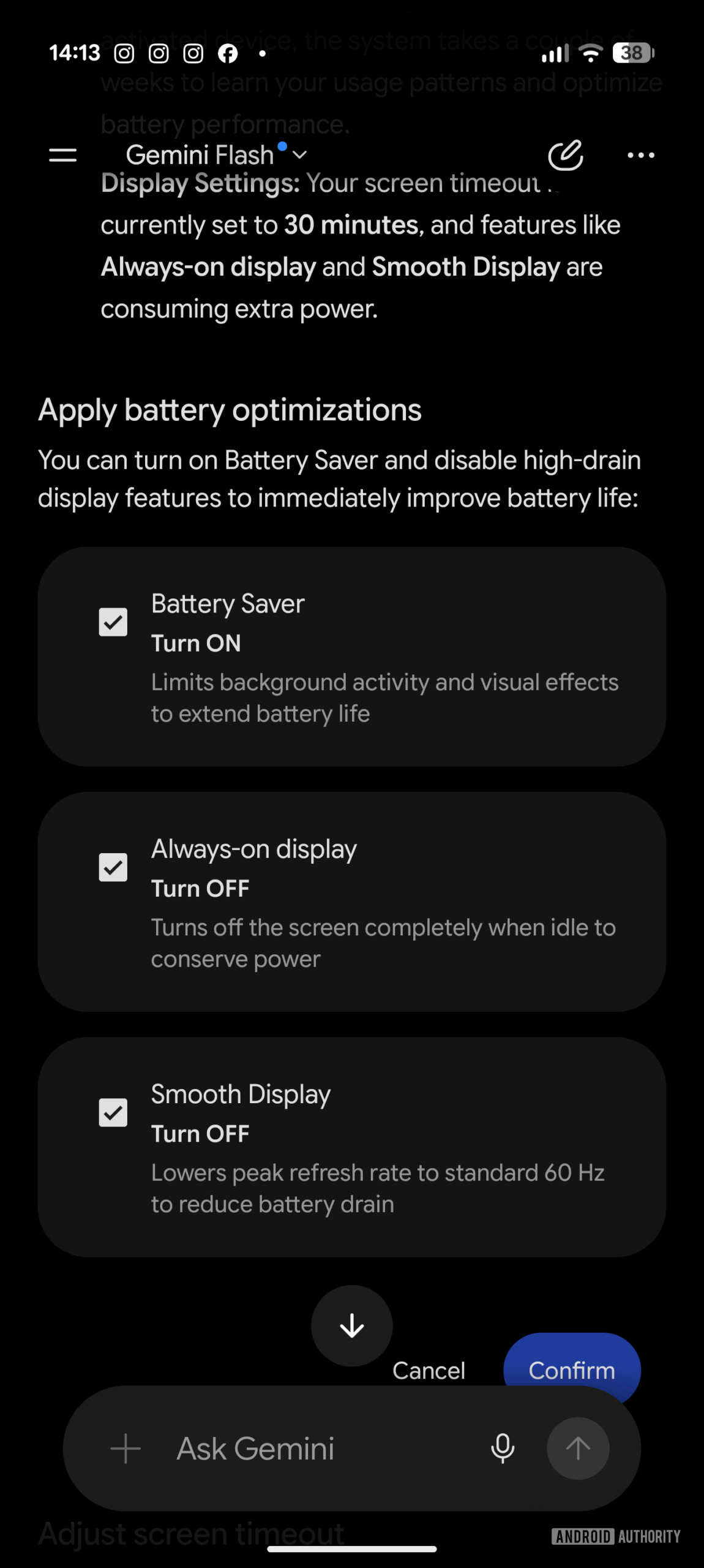 Battery save options on Device Help