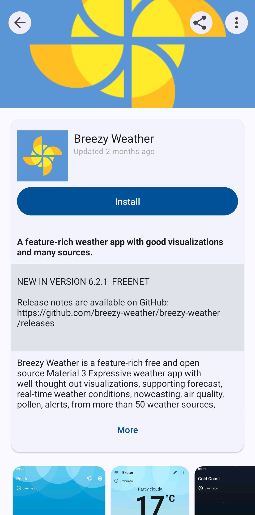 Breezy Weather app on F Droid