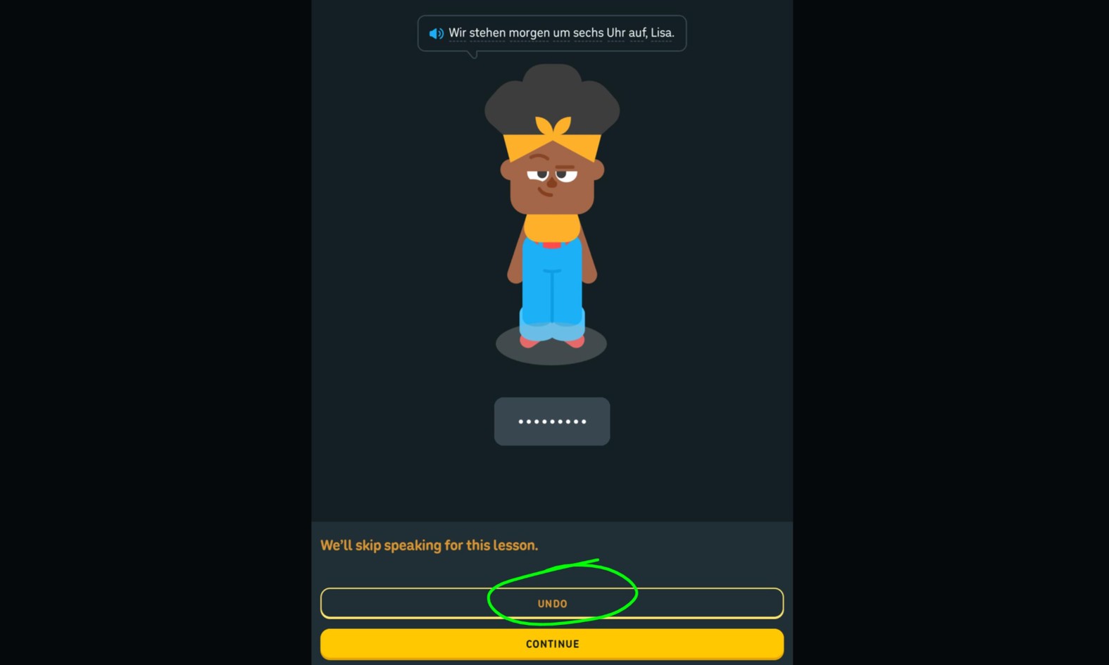 Duolingo Undo Skip Speaking Lessons Button