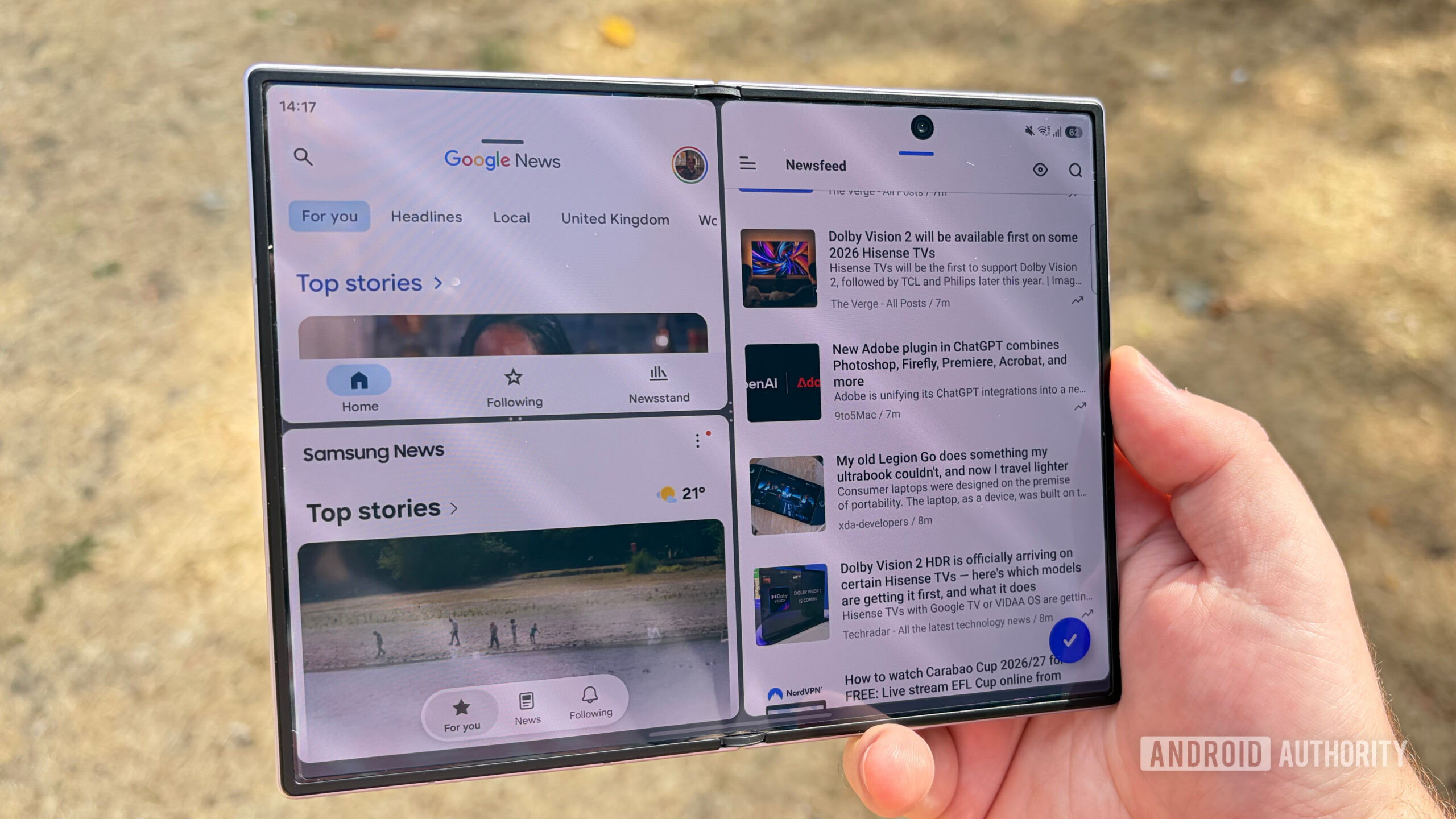 Galaxy Z Fold 8 multitasking half and two quarters Galaxy Z Fold 8 multitasking half and two quarters