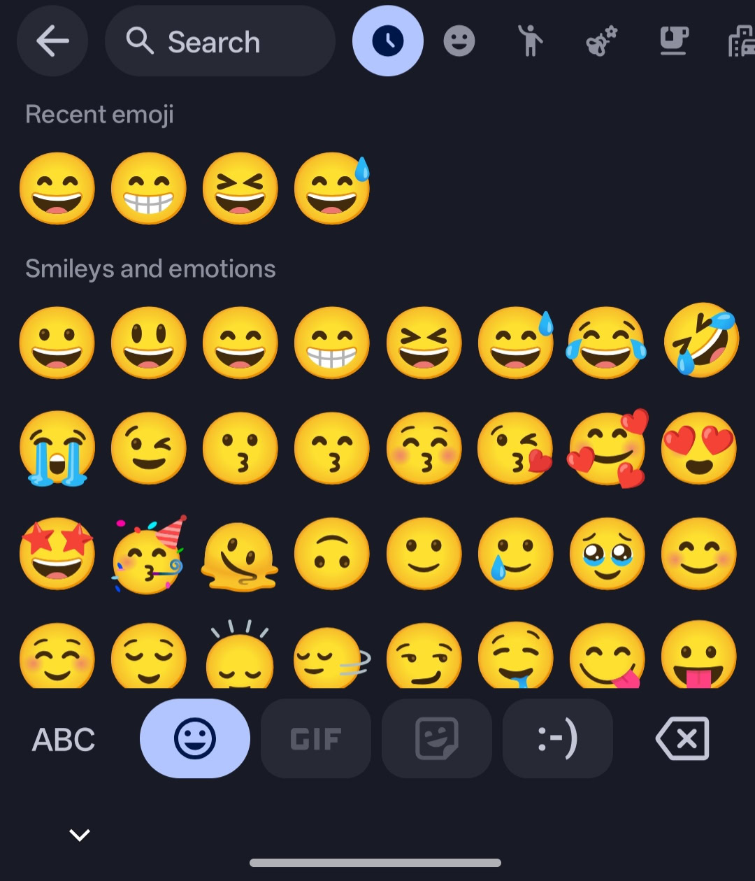 Gboard emoji slider.