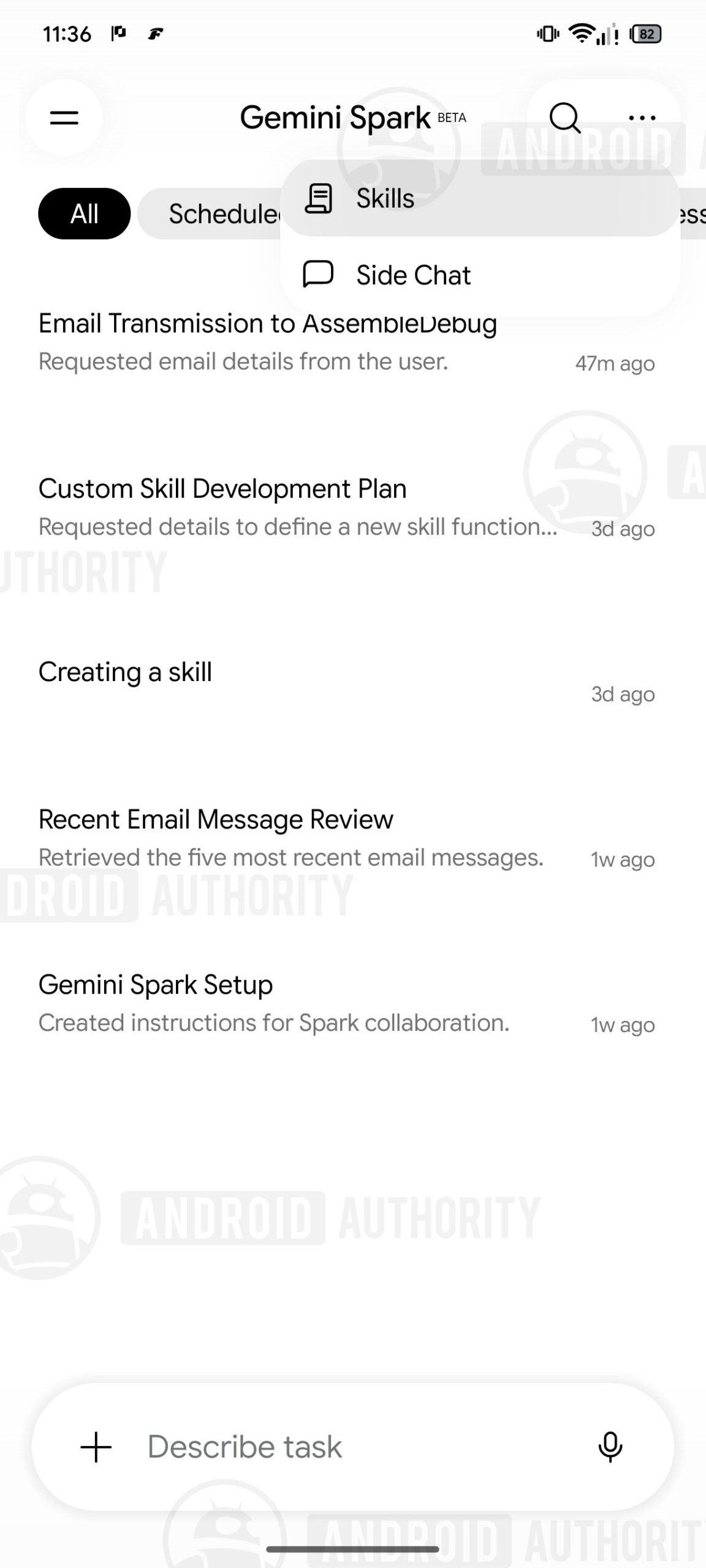 Gemini Android app Gemini Spark Skill Management 1 watermarked