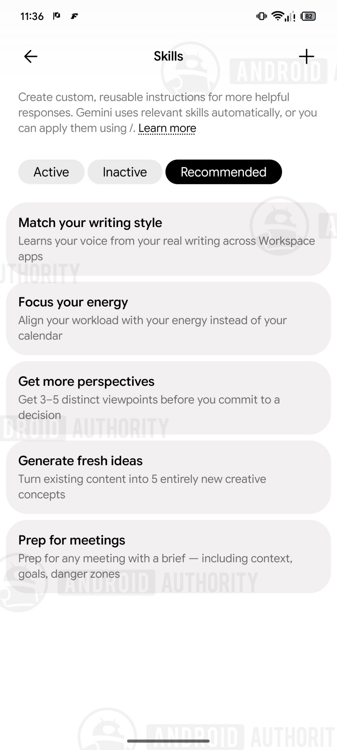 Gemini Android app Gemini Spark Skill Management 2 watermarked