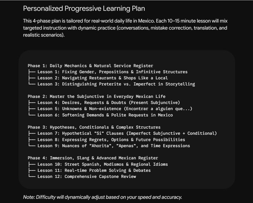Gemini Language Tutor First Lesson Plan