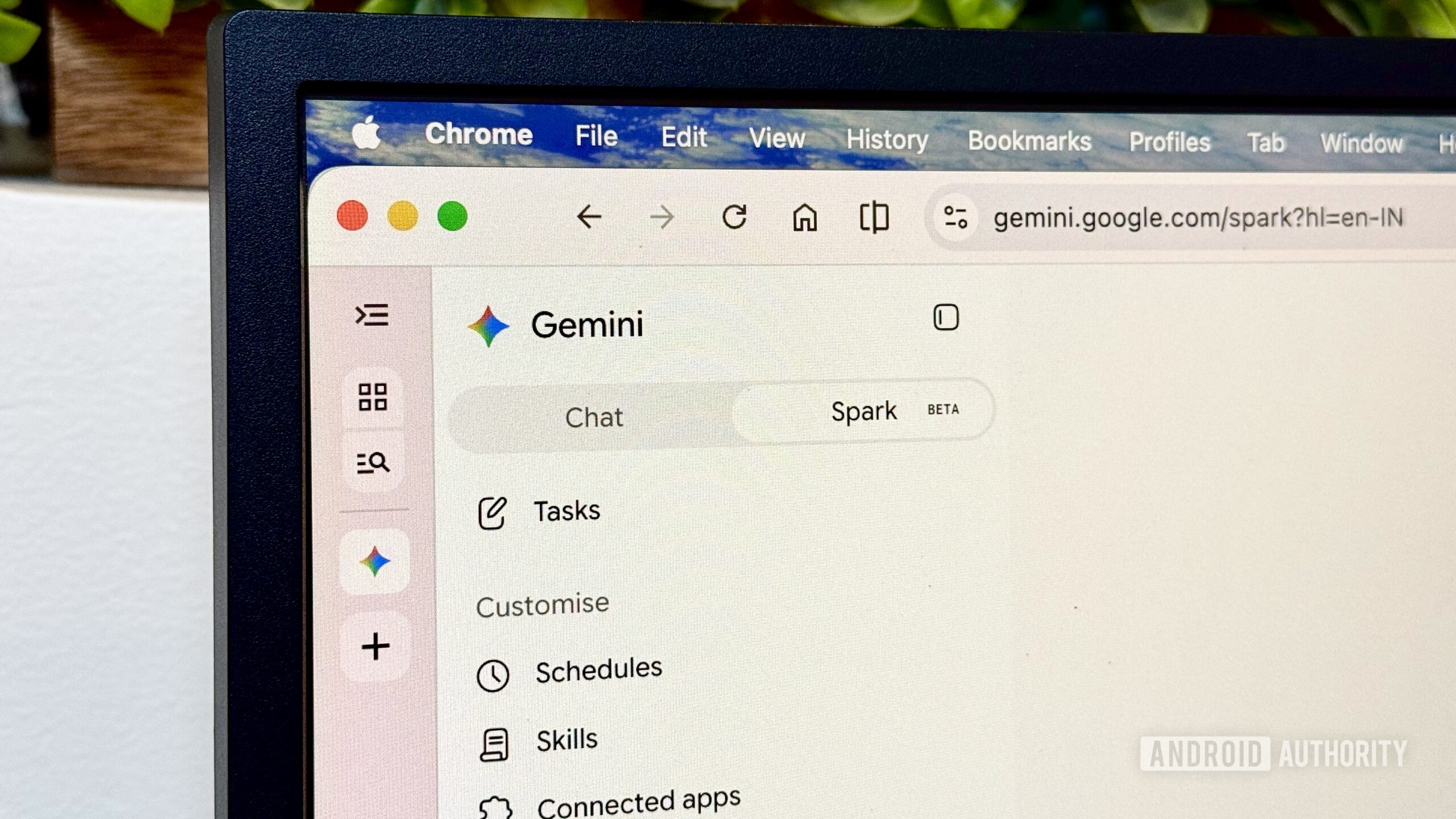 Gemini Spark option on the web