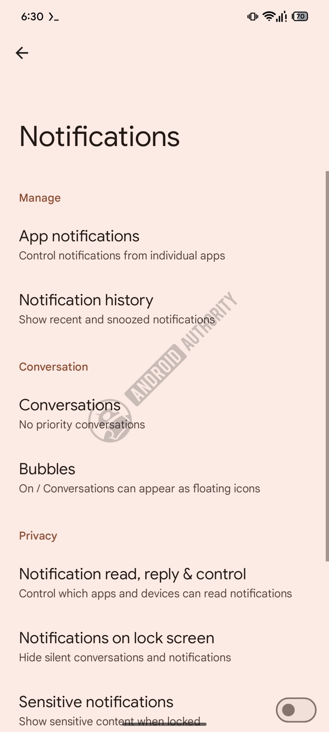 Gemini status bar icon setting 2