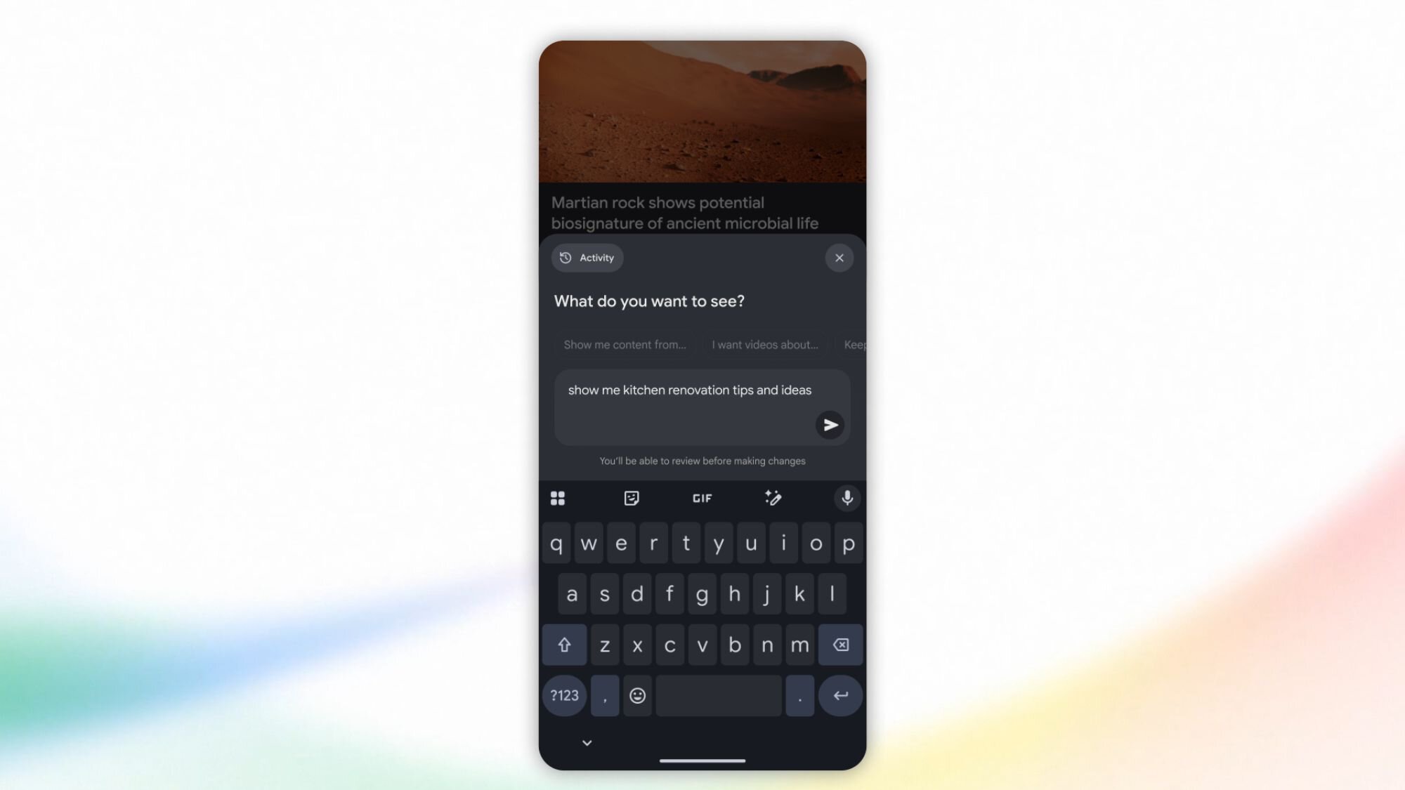 Google Discover what do you want to see Tell Google