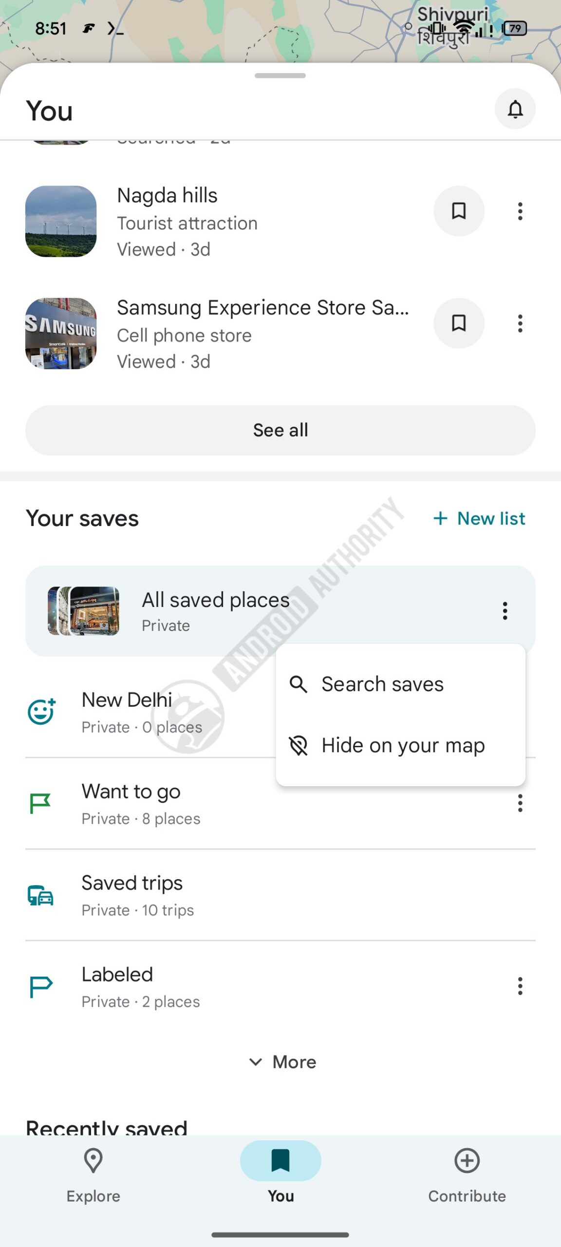 Google Maps hide list 2 watermarked