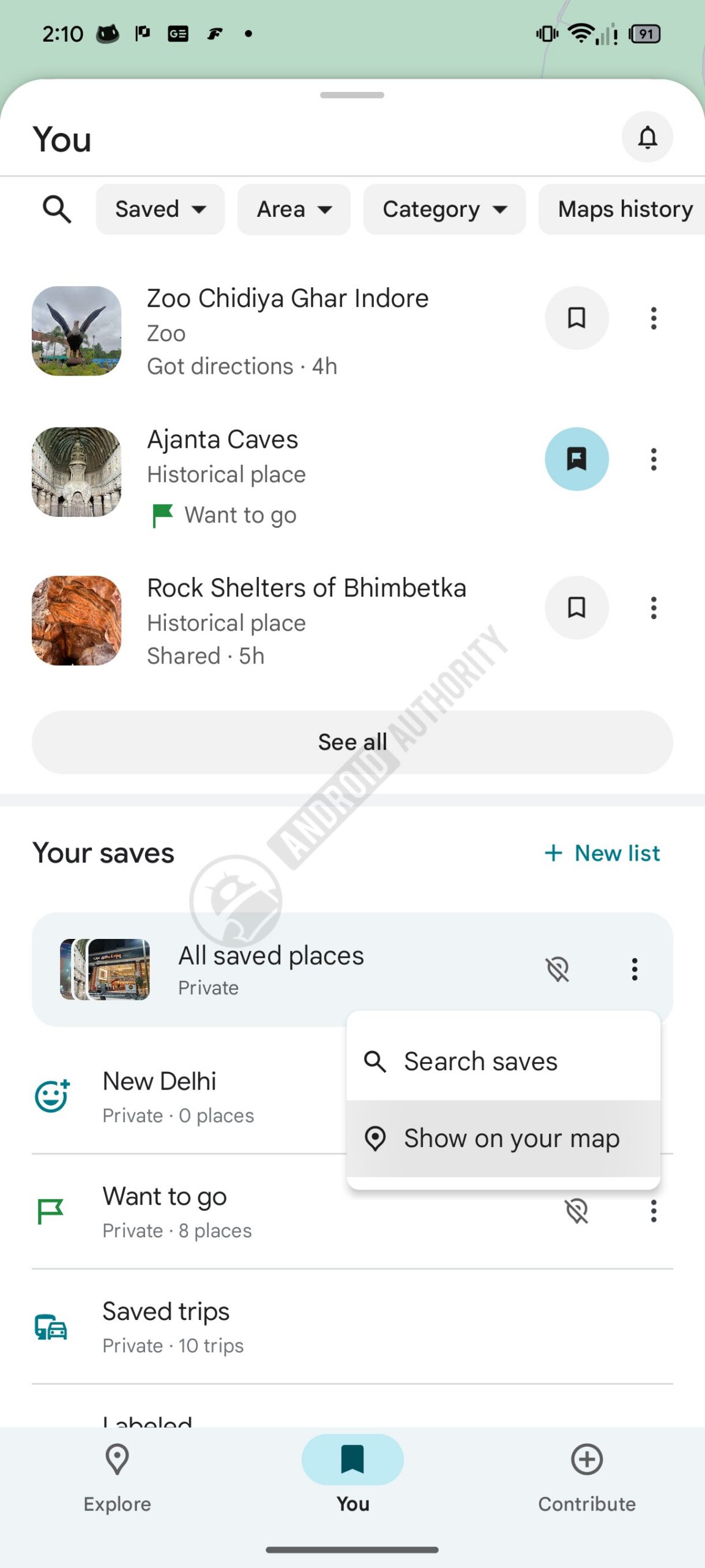 Google Maps hide list 5 watermarked