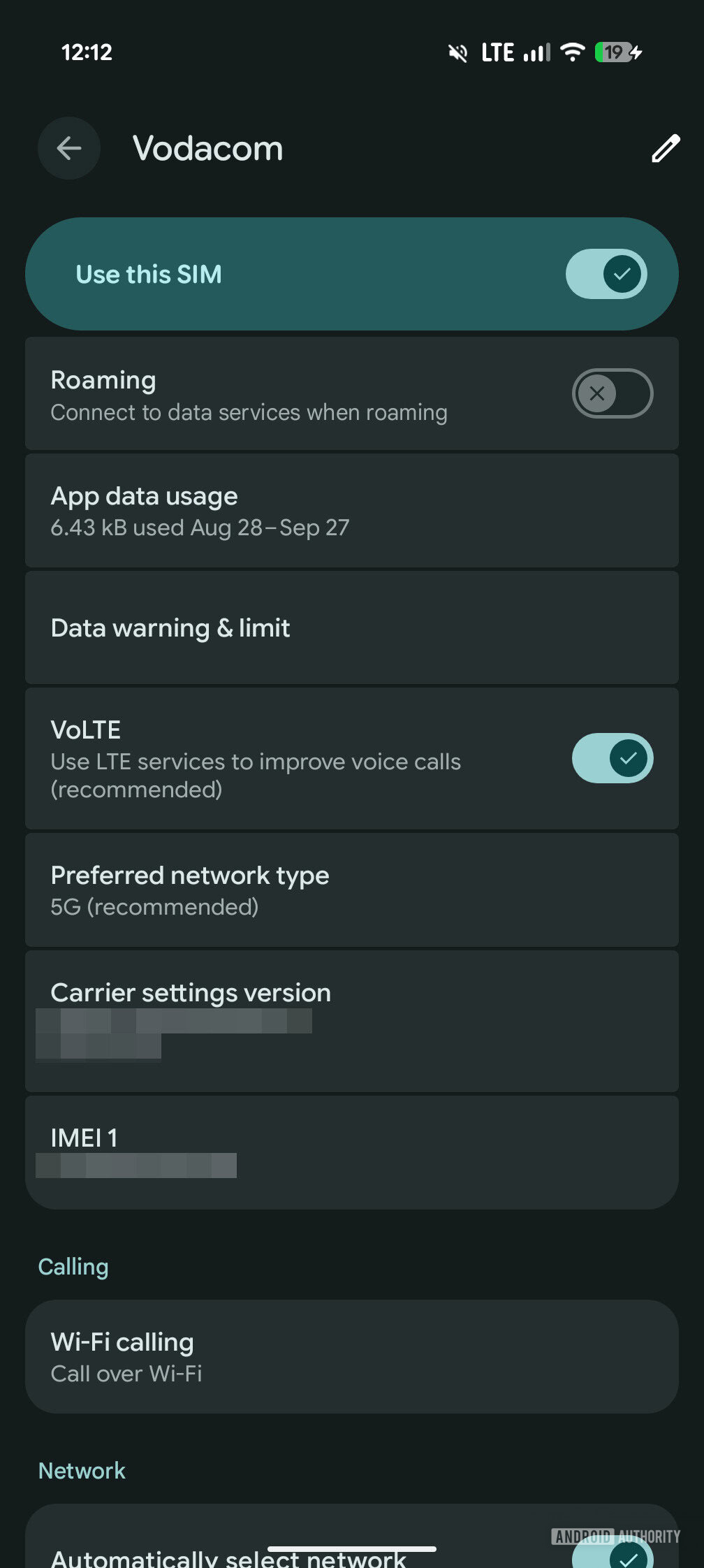 Google Pixel 9 Pro XL VoLTE and WiFi Calling enabled