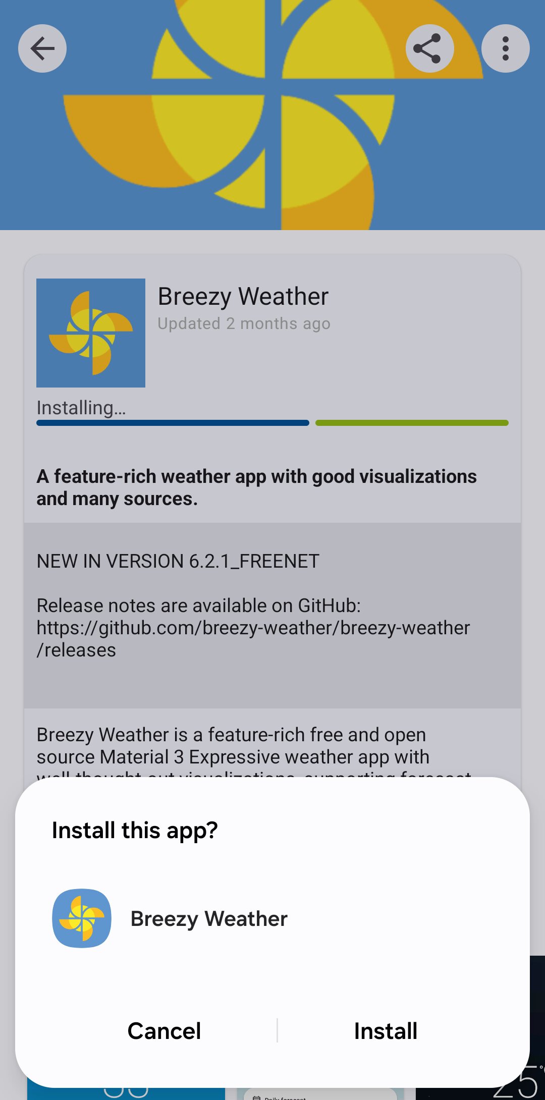 Installing Breezy Weather app from F Droid