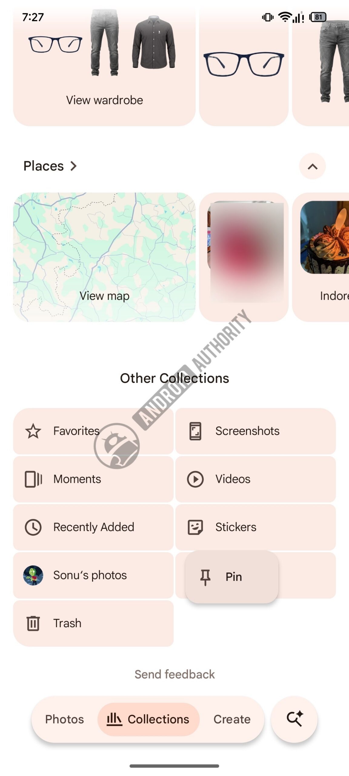 New PIN feature in Google Photos Collections 3 watermarked