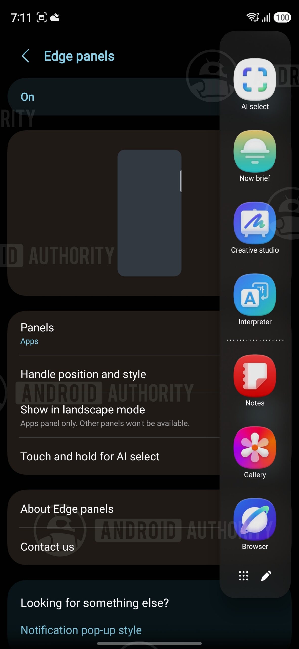 One UI 9 beta 6 Edge Panel options for AI Select 3