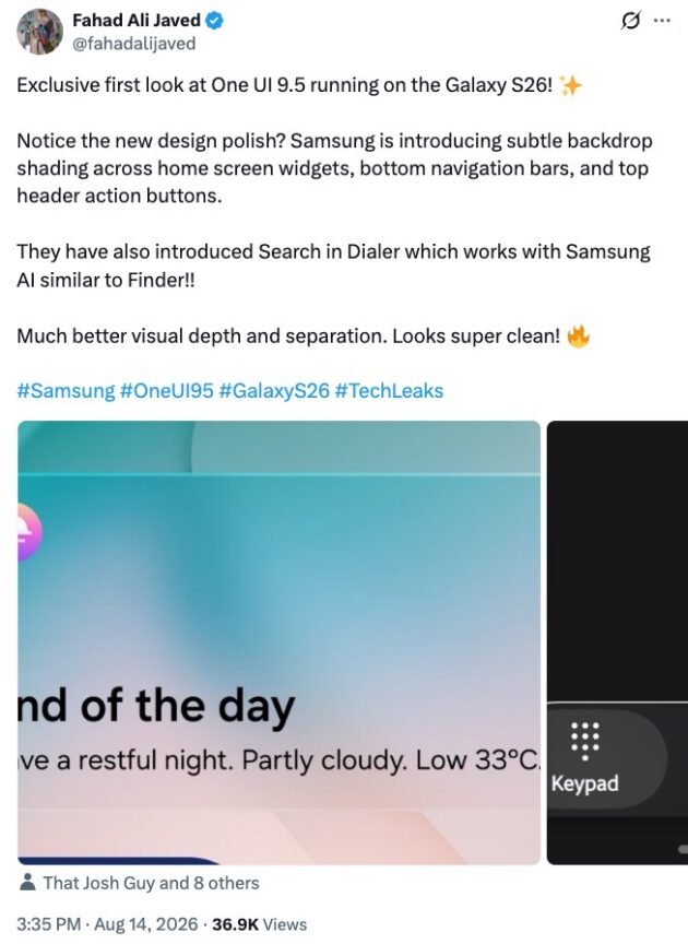 One UI 9.5 leak reveals design changes for Galaxy phones