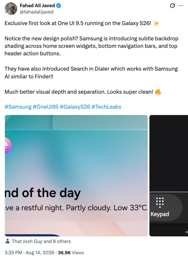 One UI 9.5 early screenshots One UI 9.5 early screenshots