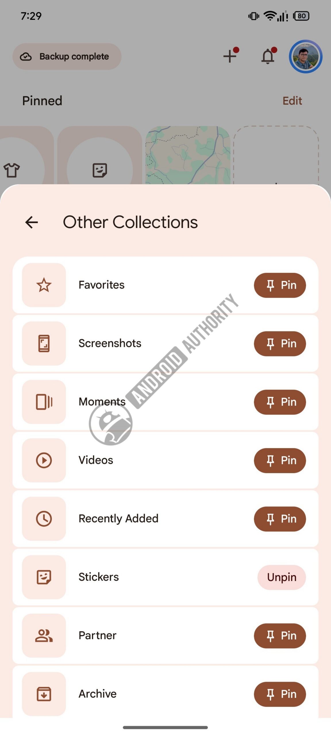 PIN other collections in Google Photos 7 watermarked
