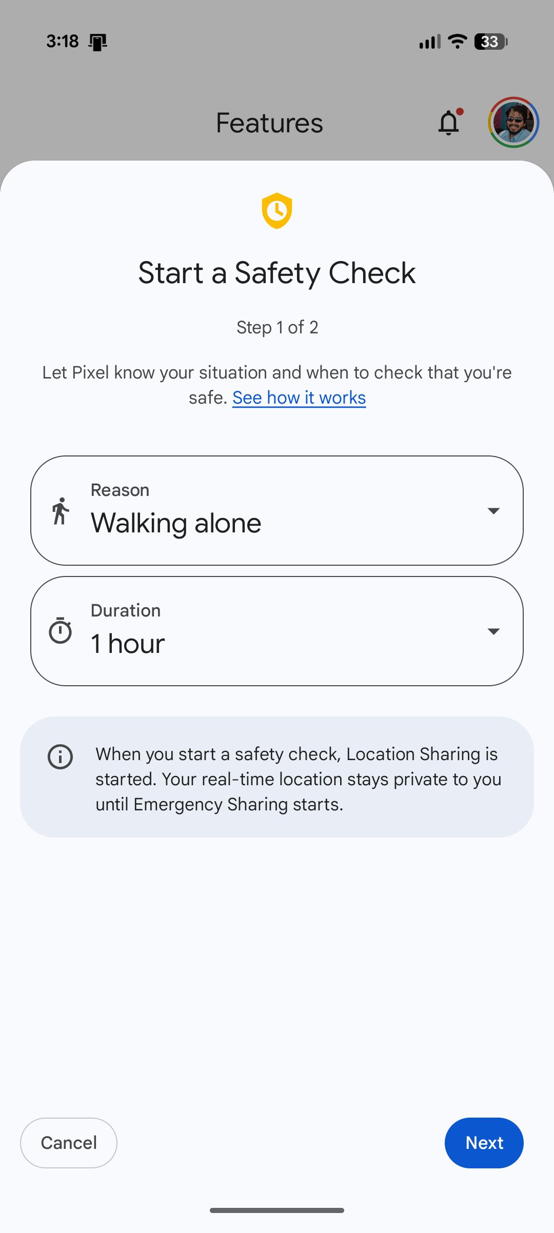 Personal Safety App Safety Check 3