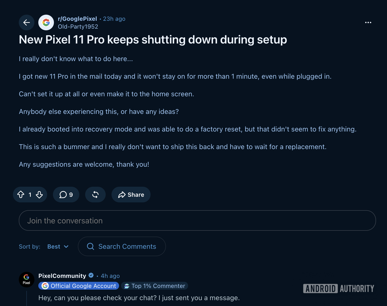 Pixel 11 Pro shut down error Reddit Pixel 11 Pro shut down error Reddit