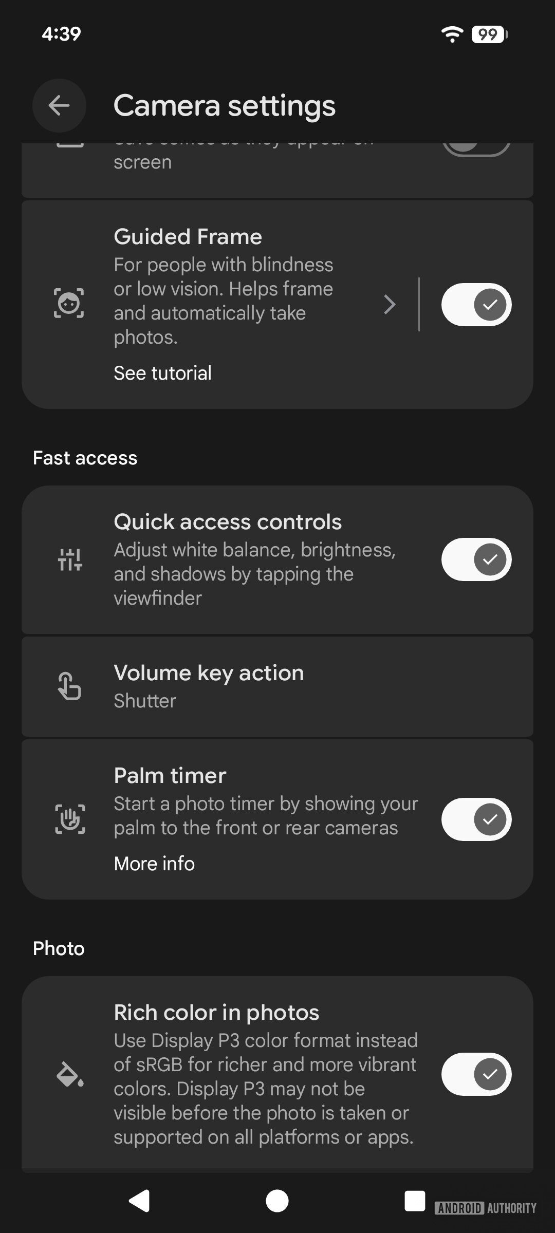 Pixel camera quick access old