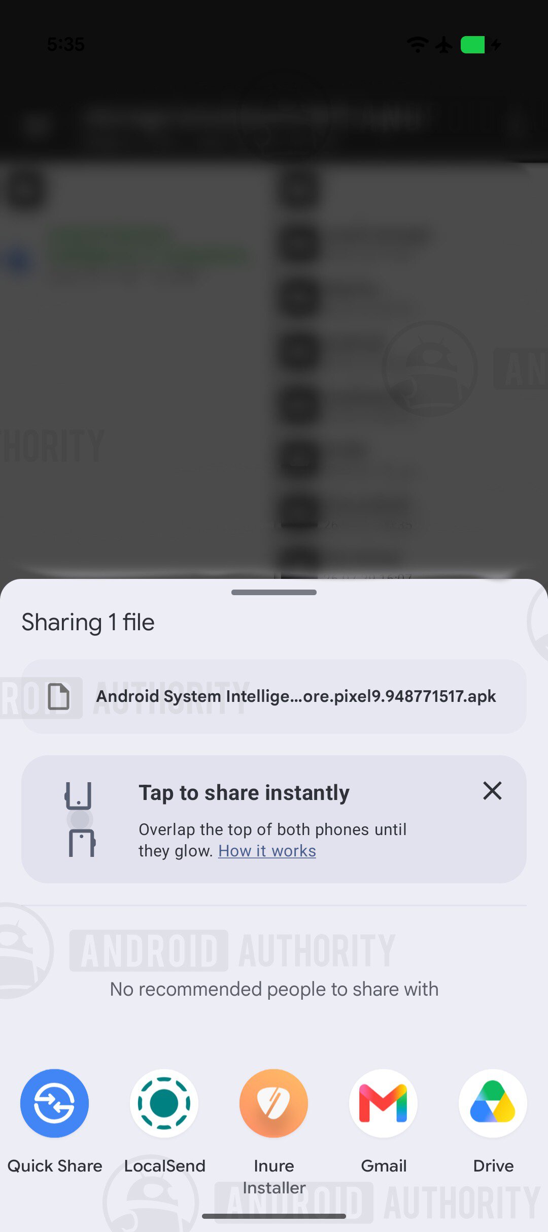 Quick Share Tap to Share pop up 1 watermarked