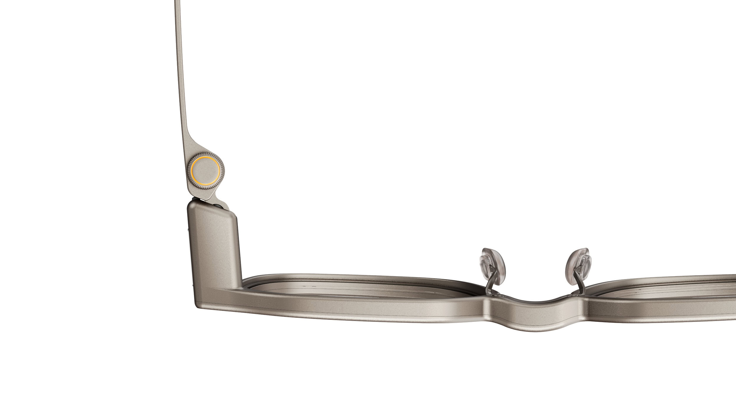 An image of the RayNeo io glasses in gold.
