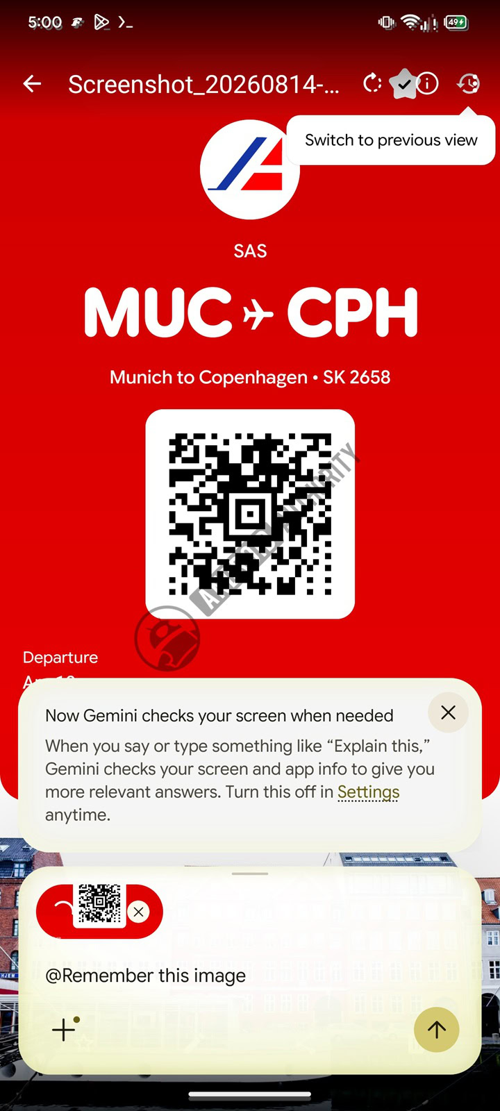 Remember this with Gemini Android 2