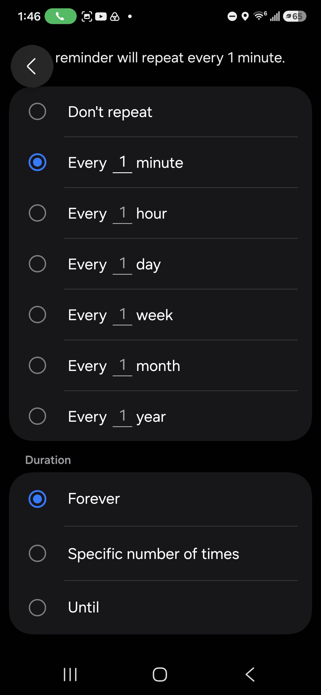 Reminder next 1