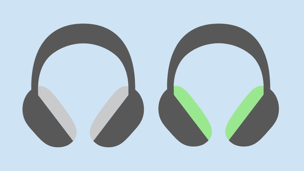 Graphics showing connection status of Samsung's upcoming headphones