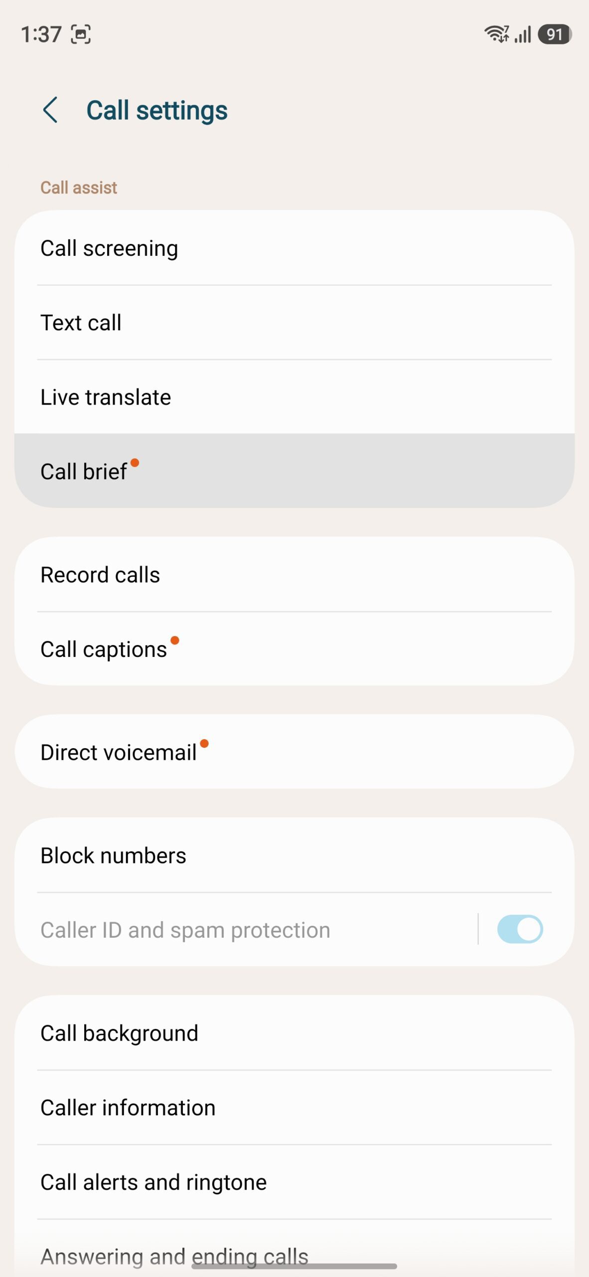 Samsung Galaxy S26 Ultra One UI 9 Beta 7 Call Brief 1