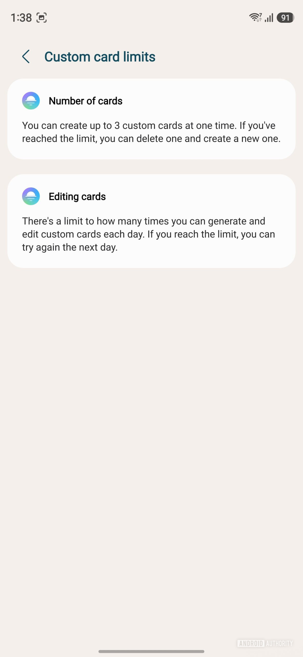 Samsung Galaxy S26 Ultra One UI 9 Beta 7 Custom Card in Now Brief 2
