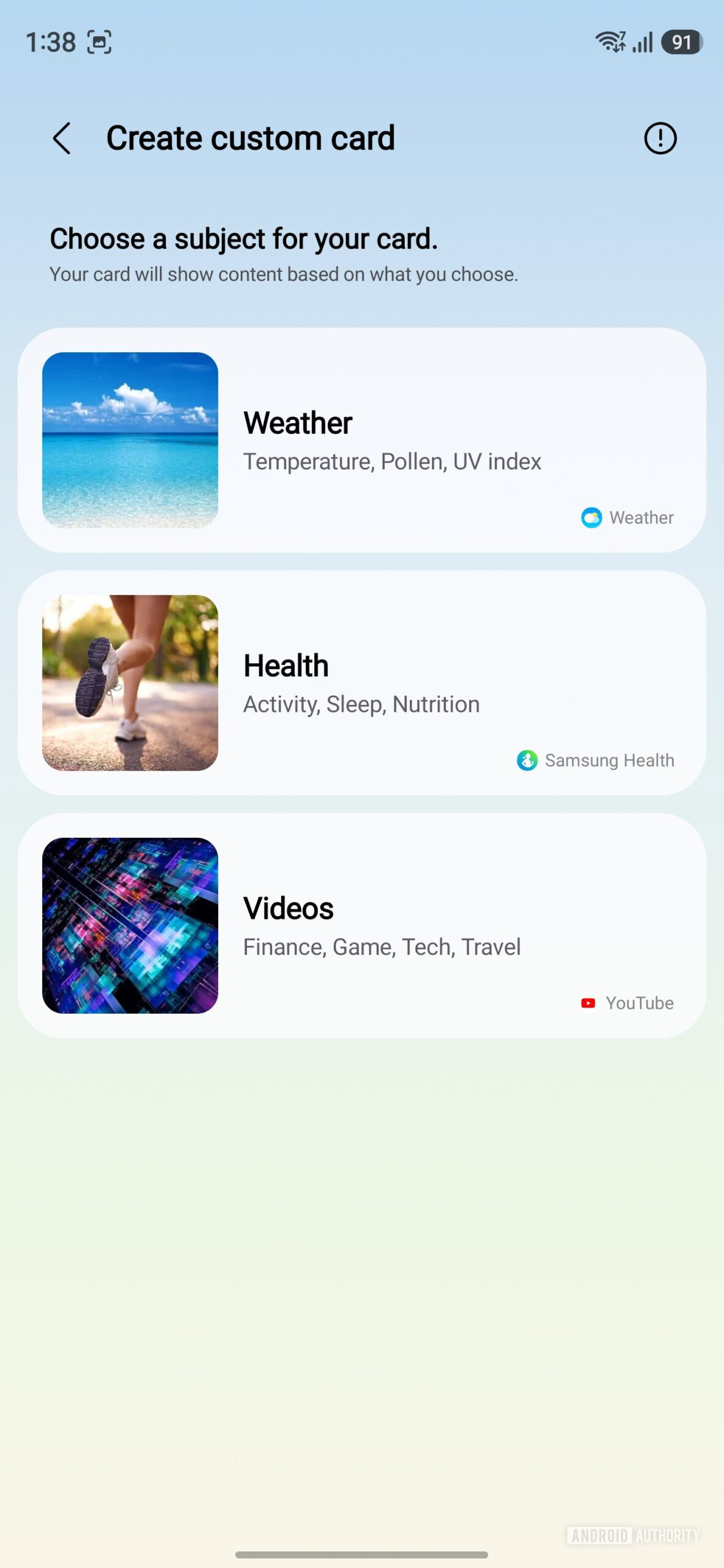 Samsung Galaxy S26 Ultra One UI 9 Beta 7 Custom Card in Now Brief 3