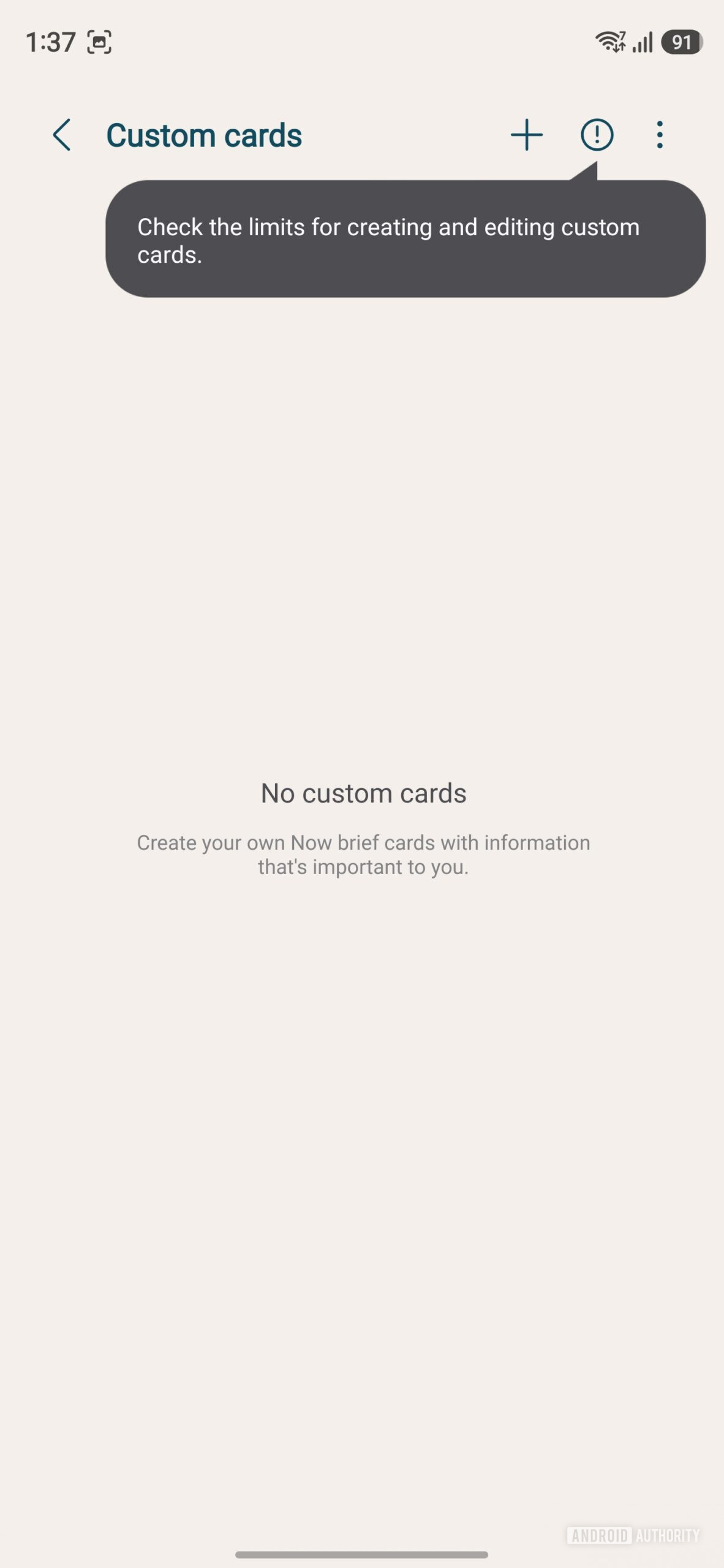 Samsung Galaxy S26 Ultra One UI 9 Beta 7 Custom Card in Now Brief 6