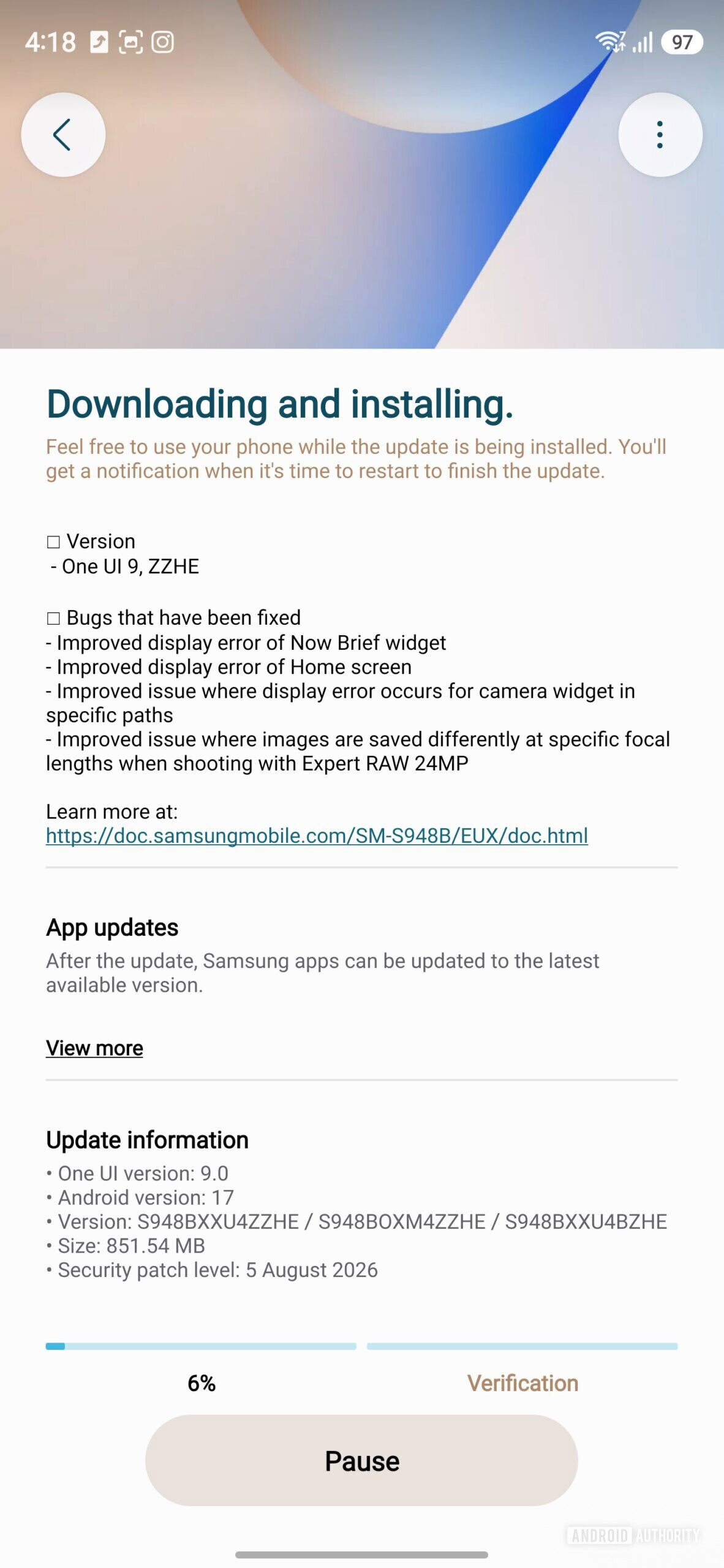 Samsung Galaxy S26 Ultra sixth One UI 9 beta update Samsung Galaxy S26 Ultra sixth One UI 9 beta update