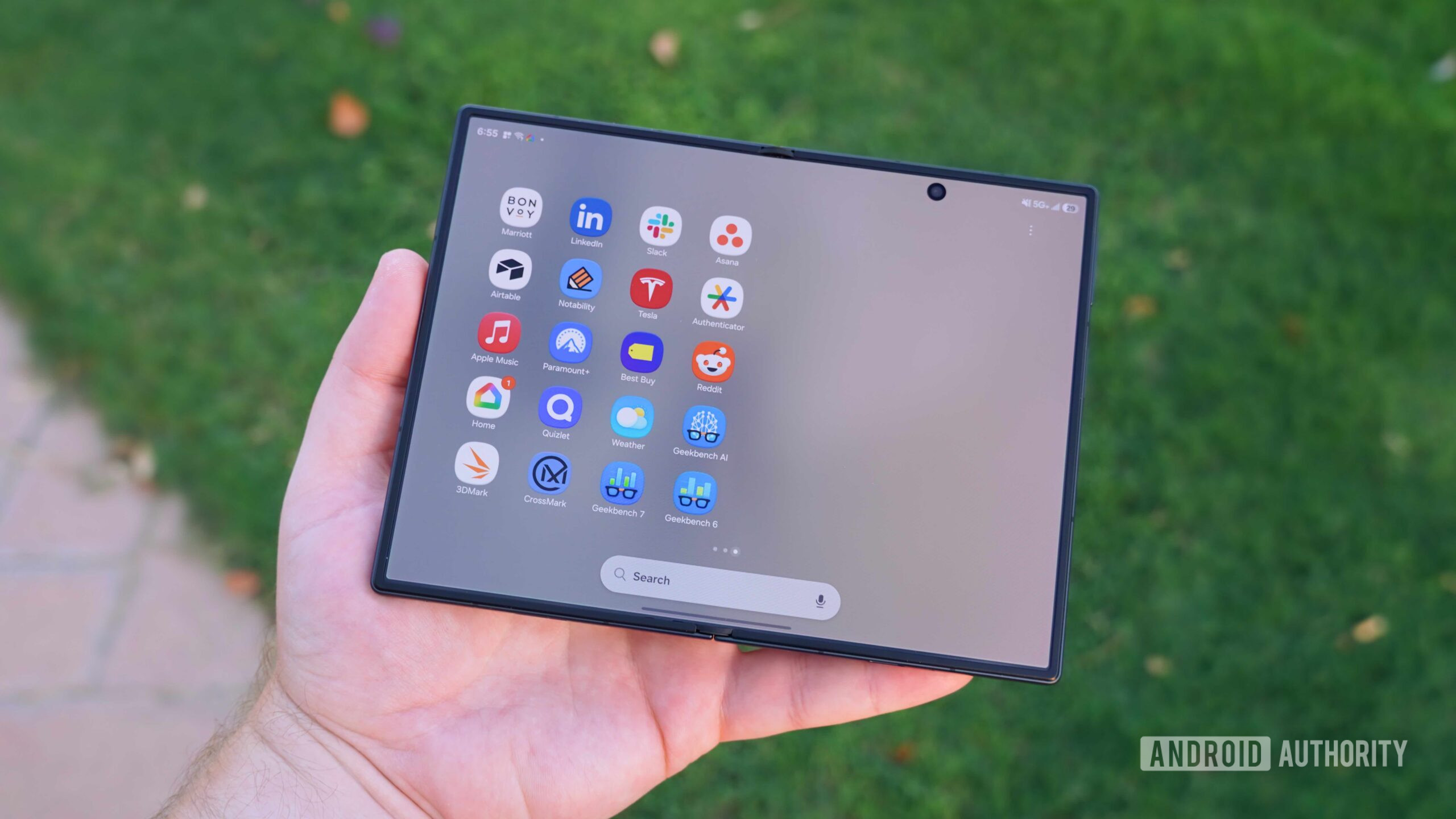 Samsung Galaxy Z Fold 8 3 The Galaxy Z Fold 8 in landscape mode.