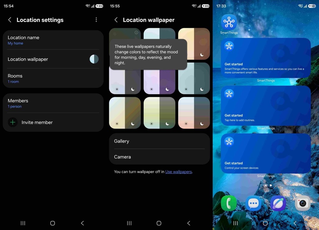 Samsung SmartThings Redesign Live Wallpaper selection Samsung SmartThings Redesign Live Wallpaper selection