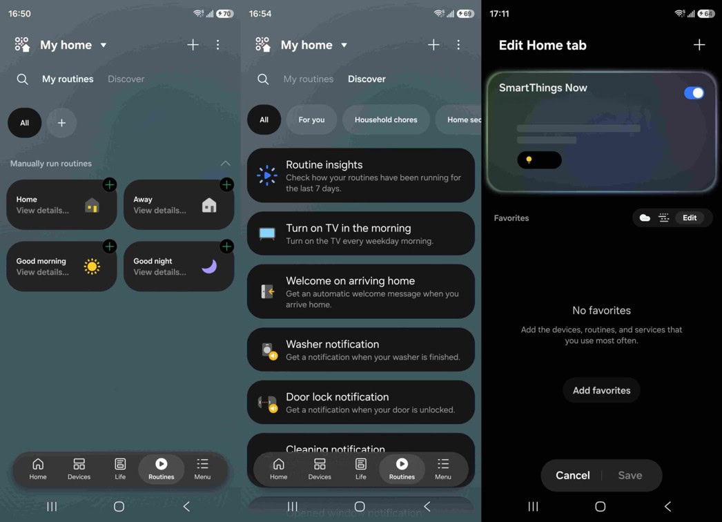 Samsung SmartThings Redesign Routines