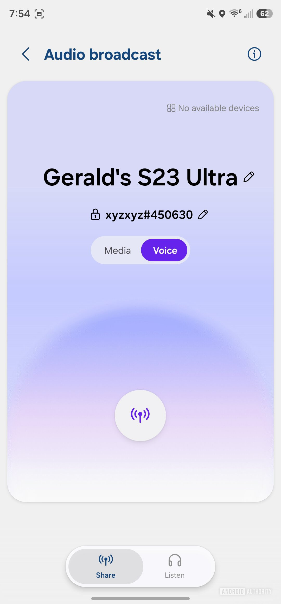 Samsung audio broadcast with voice 1