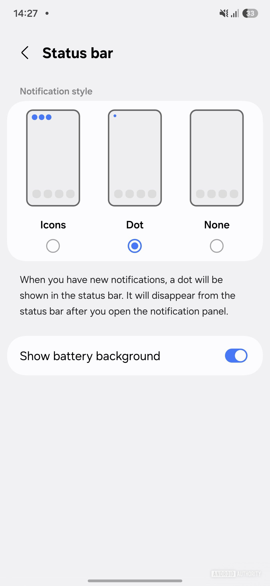 Samsung notification icon status bar customization