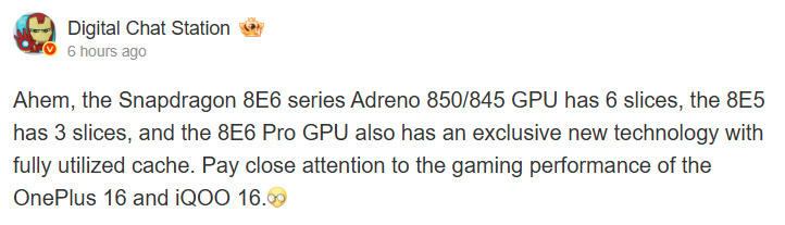 Snapdragon 8 Elite Gen 6 series GPU Digital Chat Station