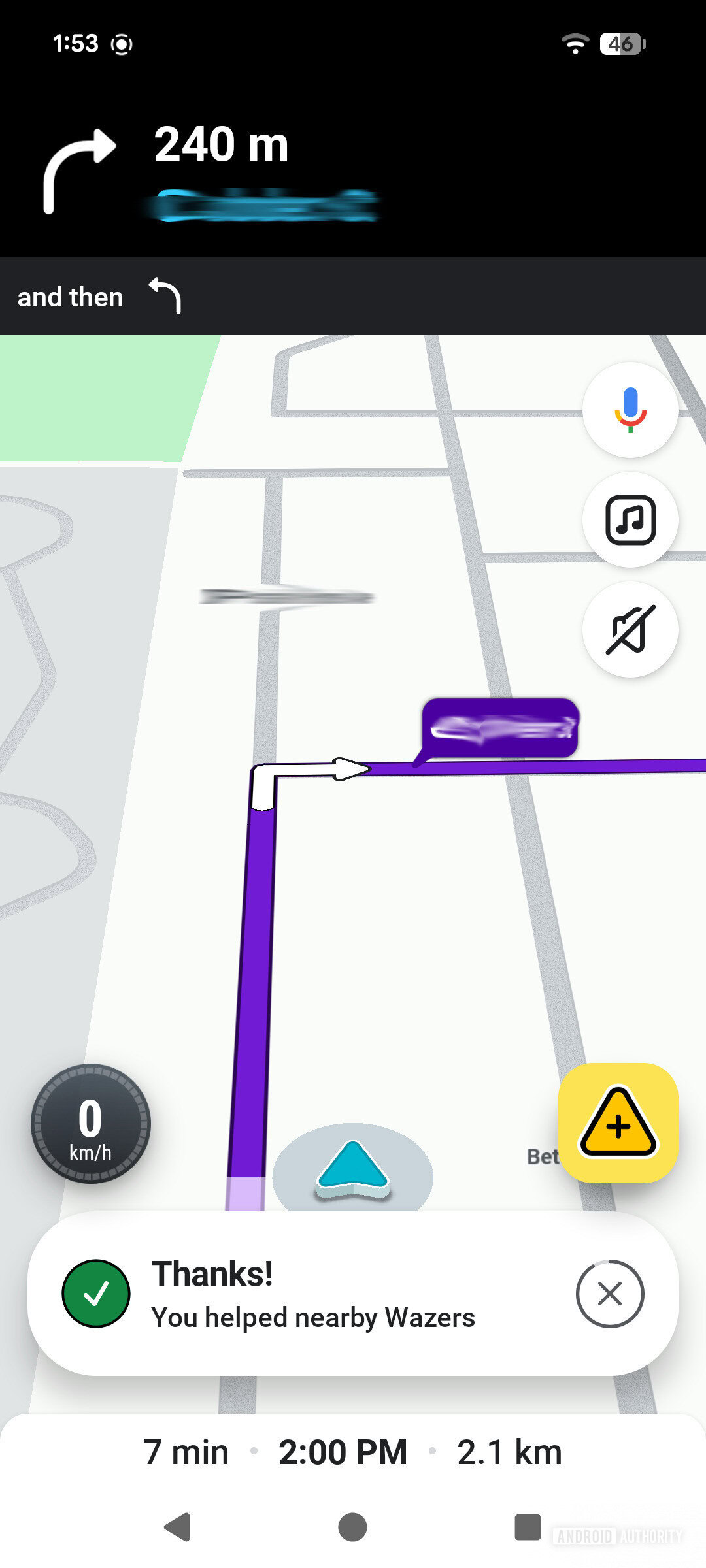 A screenshot highlighting a Waze police report being made.