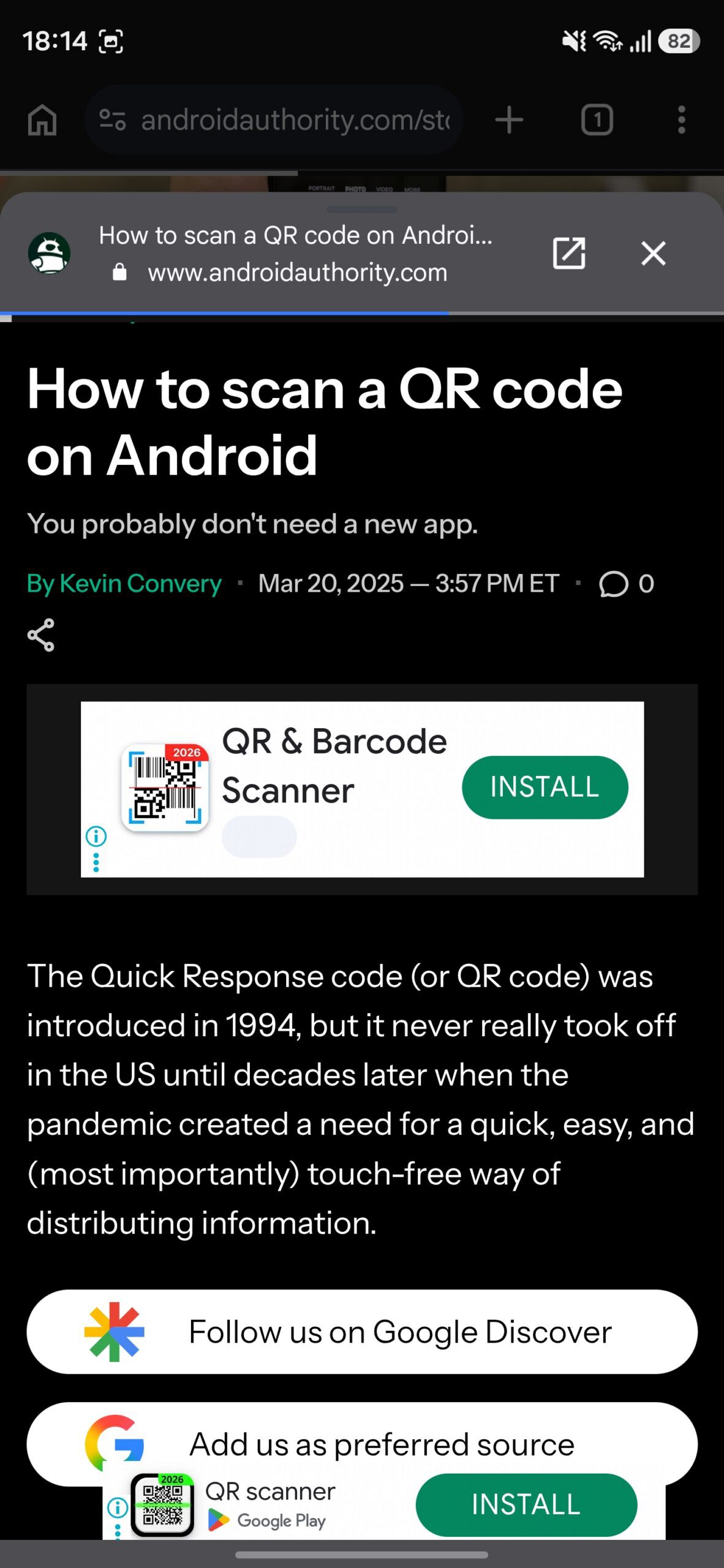 Chrome showing preview of a hyperlink on a webpage.