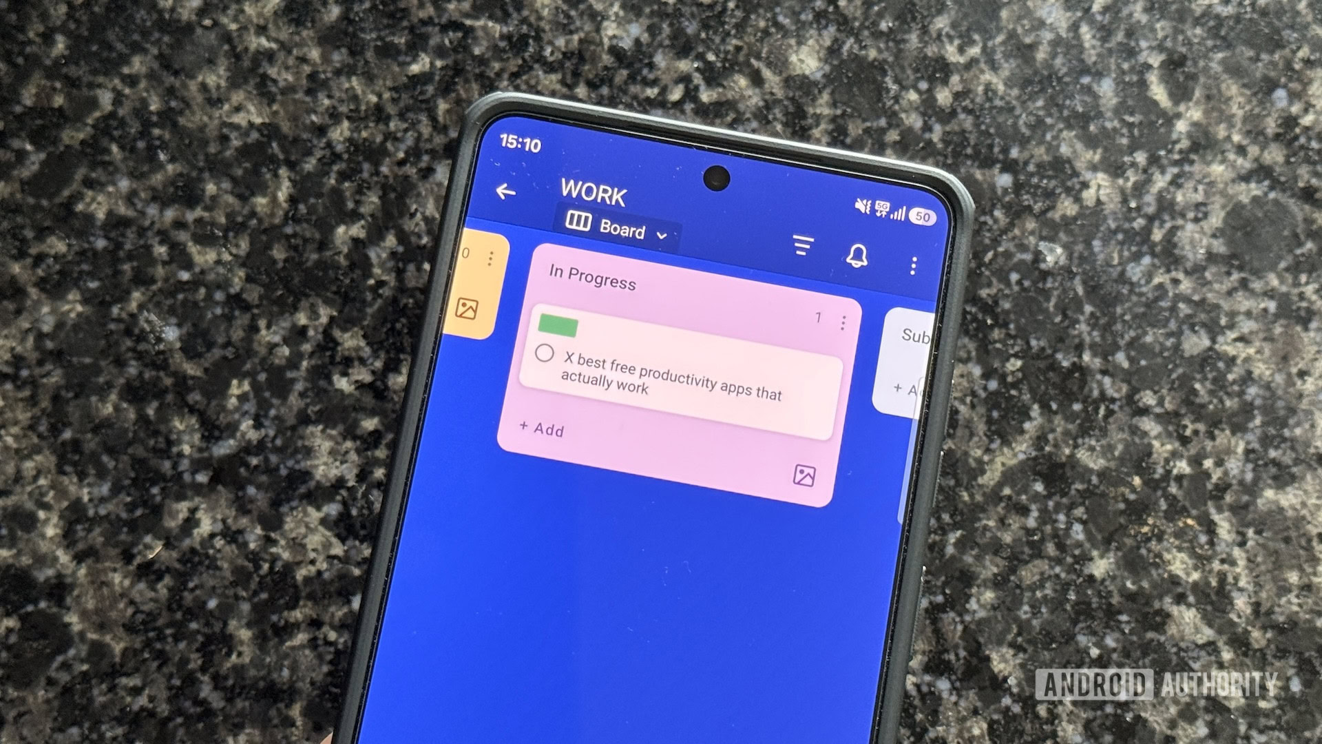Trello app on an Android phone.